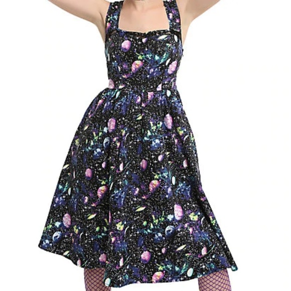 Hot Topic Dresses & Skirts - Hot Topic Planet Galaxy Fit & Flare Dress Pockets
